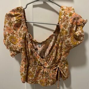 American Eagle Faux Cross peplum